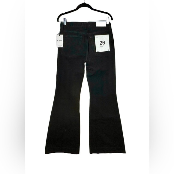 NWT Re/Done 70s Low Rise Bell Bottom Jeans in Black, Size 26 - Picture 7 of 13
